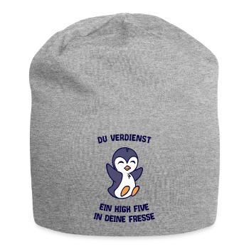 Vogel Tier Humorvoll Pinguin Statement Arktis - Jersey-Beanie - Grau meliert - Vorne