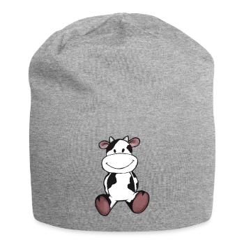 Happy cow - Jersey Beanie - heather grey - Front