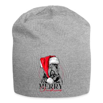 Père Noël VIEUX BOULEDOGUE ANGLAIS Joyeux Noël Wilsigns - Bonnet en jersey - gris chiné - Devant