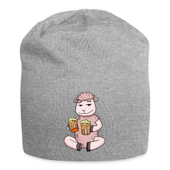 Sheep with beer glasses Beer Drinking alcohol - Jersey Beanie - heather grey - Front