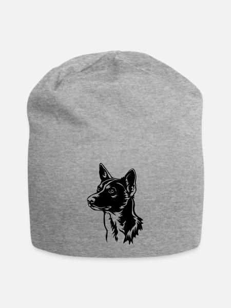 Tête de Basenji - Bonnet en jersey - gris chiné
