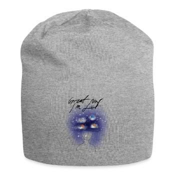 Verloren in gedanken - Jersey-Beanie - Grau meliert - Vorne