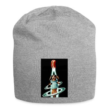 Teckel vu de l’espace - Bonnet en jersey - gris chiné - Devant