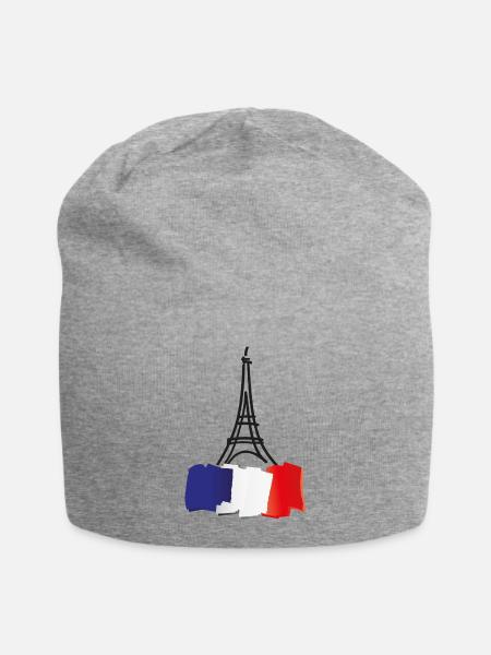 paris eiffelturm - Jersey-Beanie - Grau meliert
