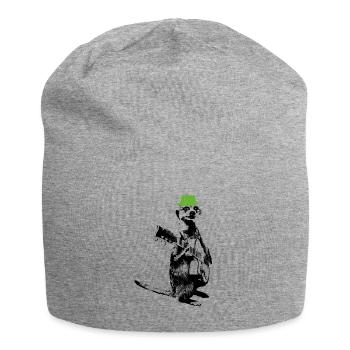 Suricate Guitariste Green Hat - Bonnet en jersey - gris chiné - Devant