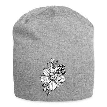 Pink kanji - Jersey Beanie - heather grey - Front