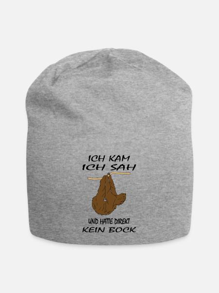 Spruch - Jersey-Beanie - Grau meliert