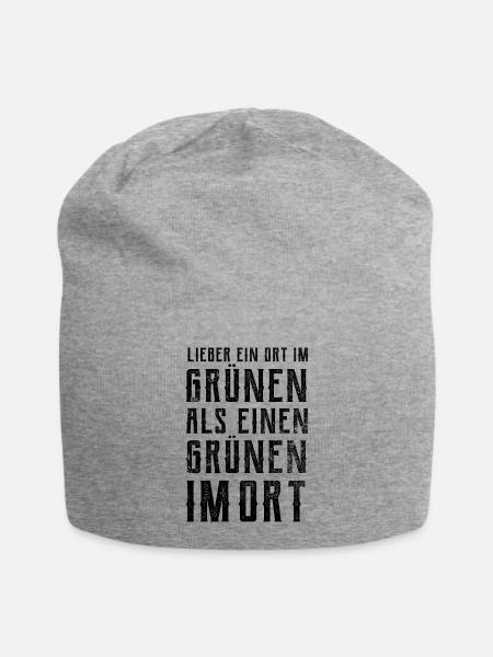 Lieber ein Ort im Grünen - Grüne nein Danke! - Jersey-Beanie - Grau meliert