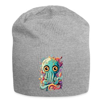 Octopus Squid - Bébé calmar Poulpe - Bonnet en jersey - gris chiné - Devant