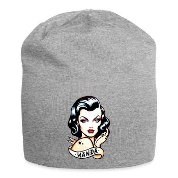 Retro Tattoo inspiriert Wanda Design - Jersey-Beanie - Grau meliert - Vorne