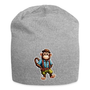 Lederhosen / Animal / Traditional costume / Tradition / Monkey - Jersey Beanie - heather grey - Front