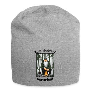 Shelter Shirt Zelten Outdoor Feuer Mann Bart Funny - Jersey-Beanie - Grau meliert - Vorne