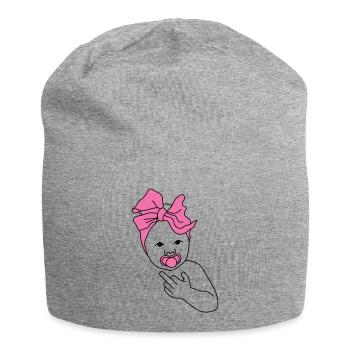 baby middlefinger pink - Jersey-Beanie - Grau meliert - Vorne