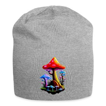 The world of mushrooms - Jersey Beanie - heather grey - Front