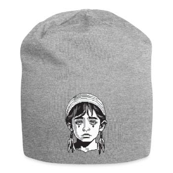 Enfant qui pleure - Bonnet en jersey - gris chiné - Devant