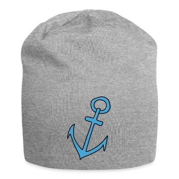 Marine Nautical Shipping Anchor - Jersey Beanie - heather grey - Front