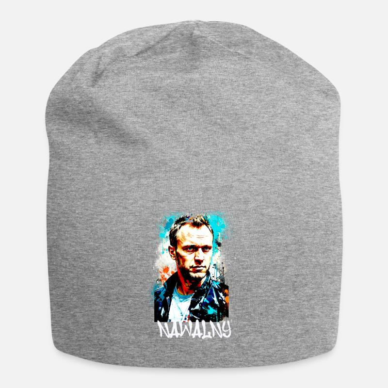 hero,nawalny,graffiti,flagge,russland - Jersey-Beanie - Grau meliert
