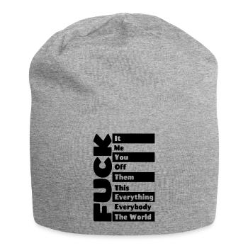 F**k everything # - Jersey Beanie - heather grey - Front