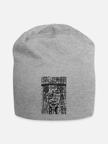 Bildende Kunst LIEBE - Jersey-Beanie - Grau meliert