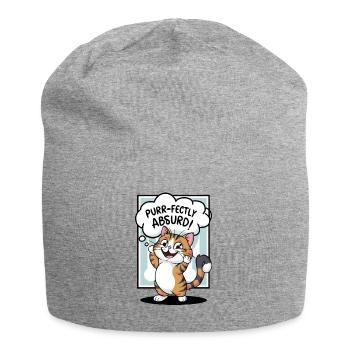 Cat- Purr-fectly absurd! - Jersey Beanie - heather grey - Front