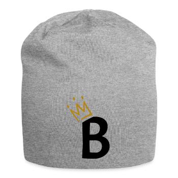 Buchstabe B - Anfangsbuchstabe B - Jersey-Beanie - Grau meliert - Vorne