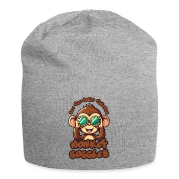 Singe mignon : Voyez le monde à travers des lunettes de singe ! - Bonnet en jersey - gris chiné - Devant