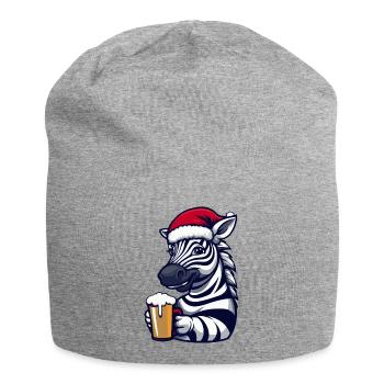 Zebra Weihnachten Bier - Jersey-Beanie - Grau meliert - Vorne