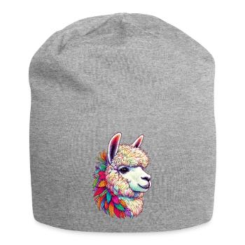 Alpaka - Jersey-Beanie - Grau meliert - Vorne