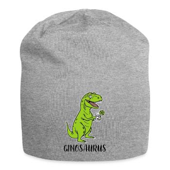 Ginosaurus - funny Trex Dino with gin - Jersey Beanie - heather grey - Front