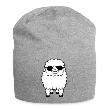 Sheep Sunglasses Party Sheep Lamb Cute Cool - Jersey Beanie - heather grey - Front