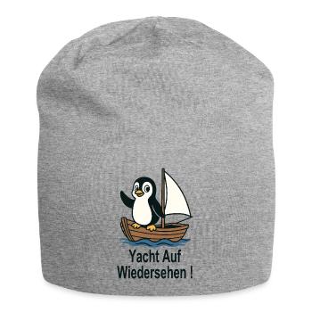 Pinguin Segeln Jolle Yacht auf Wiedersehen - Jersey-Beanie - Grau meliert - Vorne
