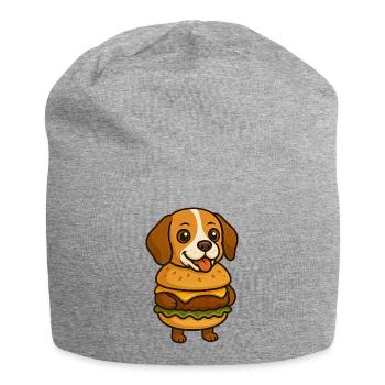 Drôle de beagle avec burger drôle d’animal mythique - Bonnet en jersey - gris chiné - Devant