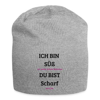 Schuss Wahnsinn Neon Pink - Jersey-Beanie - Grau meliert - Vorne
