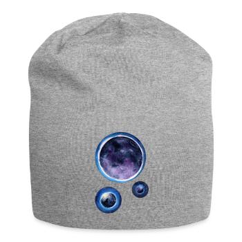 Planetary Watercolor Blue Violet - Jersey Beanie - heather grey - Front