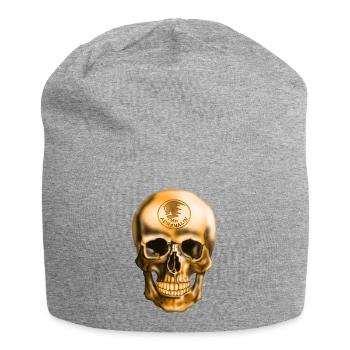 Skull with Adrenaline Emblem - Jersey Beanie - heather grey - Front