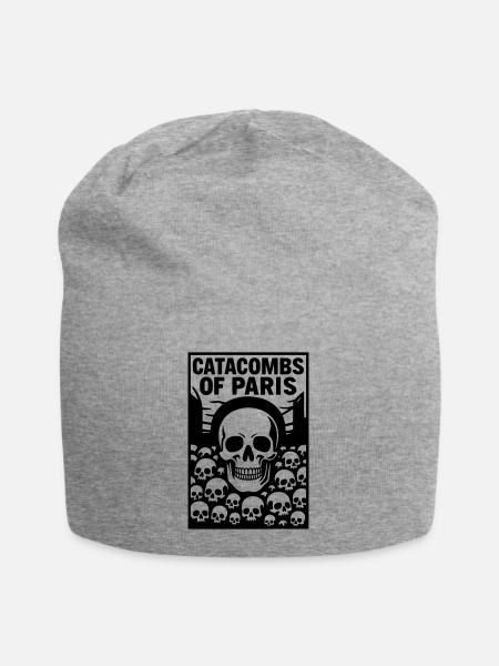 Katakomben von Paris Gebeine Beinhaus - Jersey-Beanie - Grau meliert