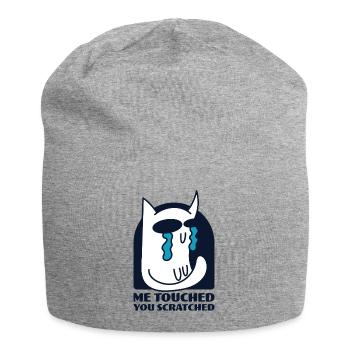 Moi Touché Chat Égratigné Insolent Pleurer - Bonnet en jersey - gris chiné - Devant