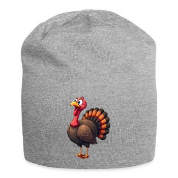 Thanksgiving Funny Thanksgiving Turkey - Jersey Beanie - heather grey - Front