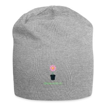 AI Flower in Pot - Jersey Beanie - heather grey - Front