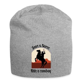 Saddle Heroes Western Silhouette - Jersey Beanie - heather grey - Front
