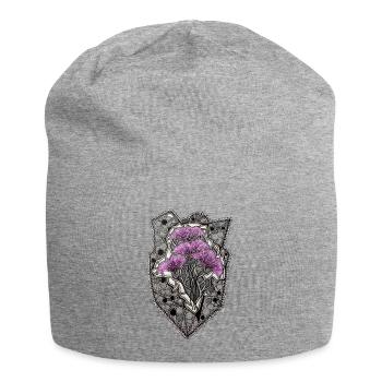 Cadre en dentelle Mandala Purple Blossoms - Bonnet en jersey - gris chiné - Devant