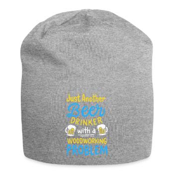 Graphique drôle de boire de bière sur le problème du travail du bois - Bonnet en jersey - gris chiné - Devant