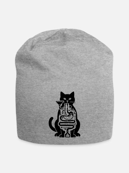 katze verdauung - Jersey-Beanie - Grau meliert