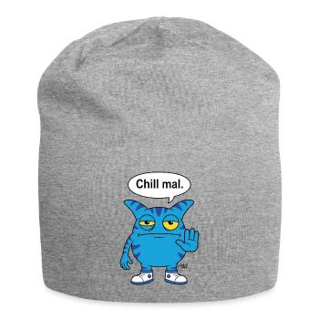 Chill mal - Zooki Monster lustiger Spruch - Jersey-Beanie - Grau meliert - Vorne