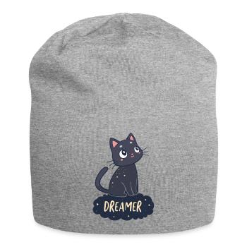 Dreamy Cat Starry Night - Jersey Beanie - heather grey - Front
