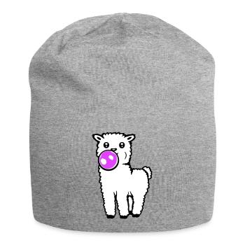 Lama Chewing-gum Debout Corps entier Devant mignon Cool - Bonnet en jersey - gris chiné - Devant