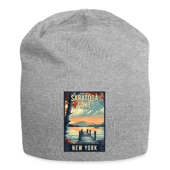 Erleben Sie den Saratoga Lake im Bundesstaat New York - Jersey-Beanie - Grau meliert - Vorne