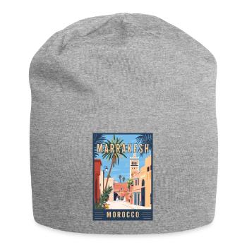 Entdecken Sie die lebendigen Souks von Marrakesch in Marokko - Jersey-Beanie - Grau meliert - Vorne