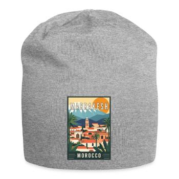 Erleben Sie die lebendigen Souks von Marrakesch in Marokko - Jersey-Beanie - Grau meliert - Vorne