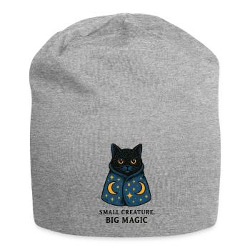Magie féline dans un manteau étoilé - Bonnet en jersey - gris chiné - Devant